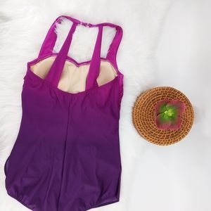 Lands' End Swim - Lands end slinder tunic swimsuit purple ombre Lands' End Swim - Lands end slinder tunic swimsuit purple ombre